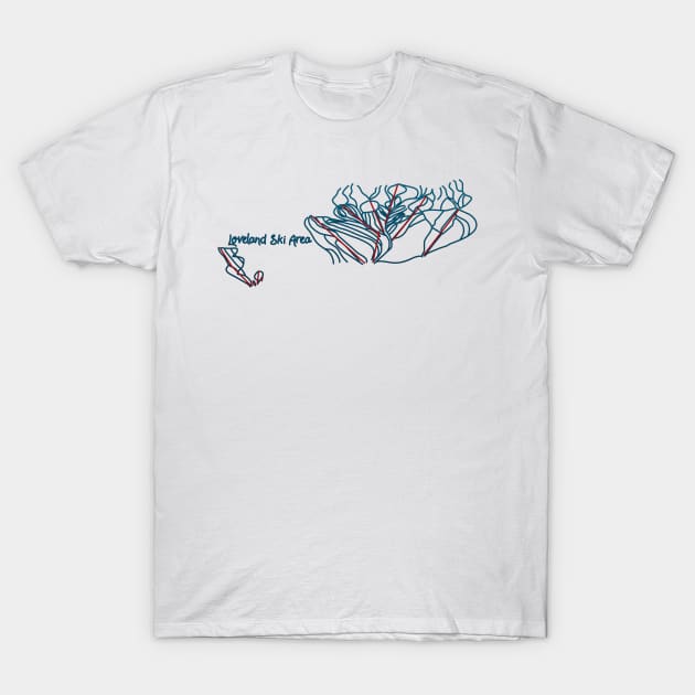 Loveland Ski Area Trail Map T-Shirt by ChasingGnarnia